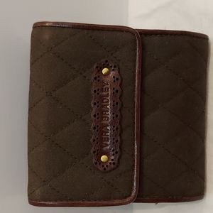 Vera Bradley Olive Green w/ Brown Trim Bi-fold Wallet